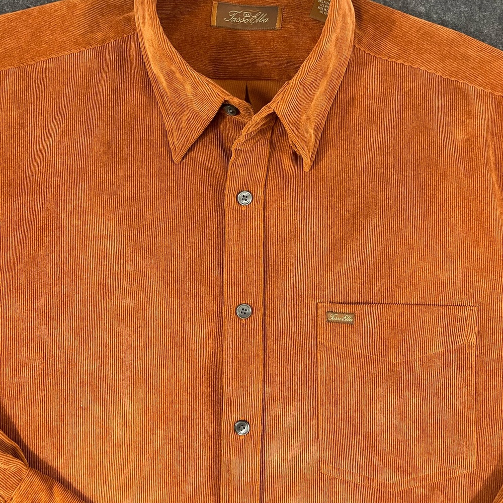 Tasso Elba Orange Casual Button Down Shirt